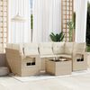 vidaXL Garden Sofa Set Beige PE rattan, powder-coated steel, tempered glass