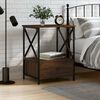 vidaXL Bedside Table Brown Oak Engineered Wood, Iron Medium