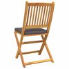 vidaXL Folding Chair 8 pcs Gray 49 x 57.5 x 92cm Solid Acacia wood