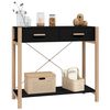 vidaXL Console Table Black Engineered wood, Solid pinewood, Metal Medium