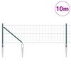 vidaXL Fence with Post Green 2.62 x 32.81 ft Steel