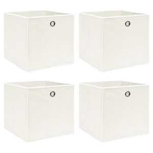 vidaXL Storage Box Set of 4 White Non-woven fabric (100% polyester)