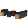 vidaXL Garden Sofa Set 10 pcs Black and Brown poly rattan