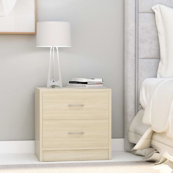vidaXL Bedside Cabinet Sonoma Oak Engineered Wood Bedside Cabinet