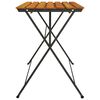 vidaXL Folding Bistro Table Natural wood and black Solid Acacia wood, Steel