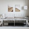 vidaXL Bed Frame White Steel Double Bed Bed Frame Rectangular Modern