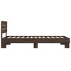 vidaXL Bed Frame Brown Oak Engineered Wood, Metal, Plywood Single