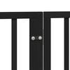 vidaXL Dog Gate with Door Foldable 6 Panels Black 118.1 " Poplar Wood