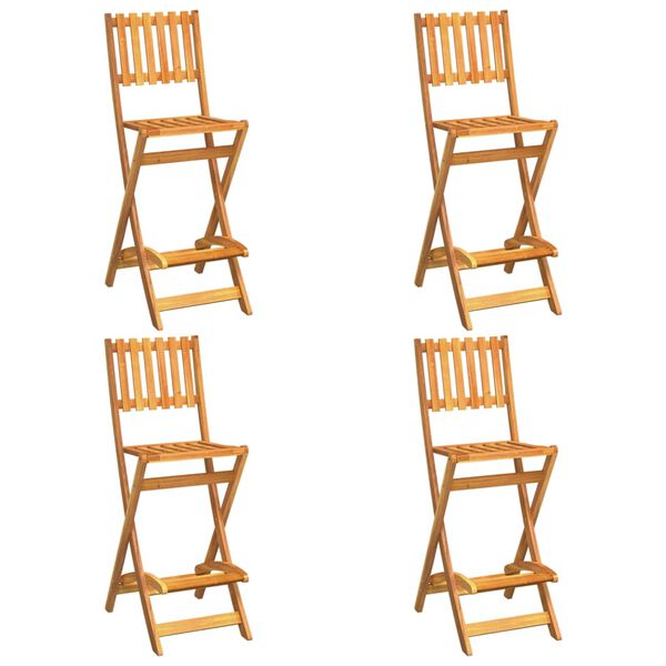 vidaXL Outdoor Bar Set Natural Solid Acacia wood Standard Foldable