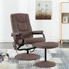 vidaXL Massage Recliner Brown Polyester Standard Swivel