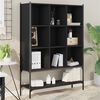 vidaXL Bookcase Black Engineered wood, steel Medium Bookcase