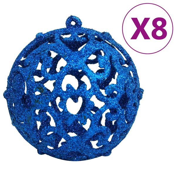 vidaXL 111 Piece Christmas Bauble Set Blue Polystyrene