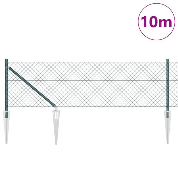 vidaXL Fence Post Green 32.81 x 1.31 ft (1.57 x 1.57 in mesh)
