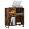 vidaXL Record Cabinet Smoked Oak Engineered Wood, Iron 33.3x15.0x35.0 in