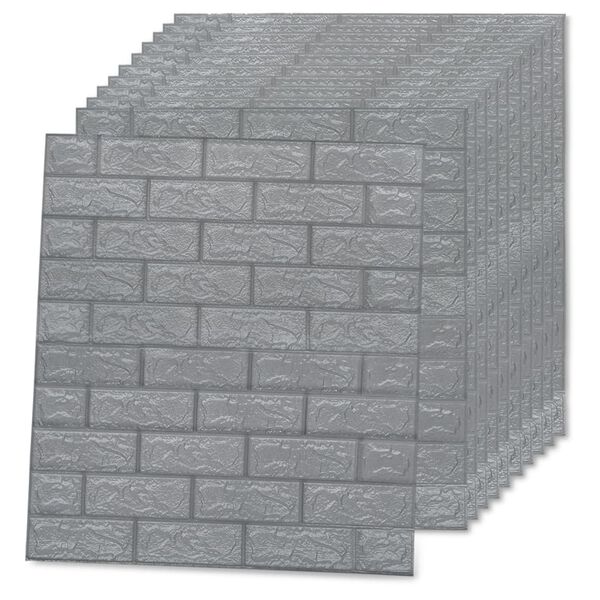 vidaXL Wallpaper Set of 20 Anthracite PE foam 27.6 x 30.3 in