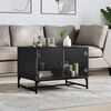vidaXL Coffee Table Black Engineered wood, glass, steel Medium