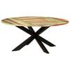 vidaXL Dining Table Varied Solid reclaimed wood, powder-coated steel Large