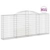 vidaXL Gabion Basket Set of 11 Silver Galvanized Iron Extra Large