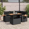 vidaXL Garden Sofa Set Black PE rattan 4 Piece Set Adjustable Feet