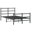 vidaXL Bed Frame Black Powder-Coated Steel Double Bed Frame