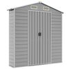 vidaXL Garden Shed Light Grey Galvanized Steel Large Garden Shed