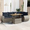 vidaXL 6 Piece Patio Sofa Set with Cushions Gray Poly Rattan