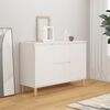 vidaXL Sideboard White Engineered wood, Solid eucalyptus wood Medium