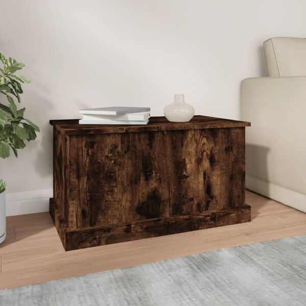 vidaXL Storage Box Smoked Oak Engineered Wood Medium Storage Box