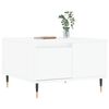 vidaXL Coffee Table White Engineered Wood, Metal Medium Coffee Table
