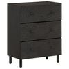 vidaXL Side Cabinet Set of 2 Black Solid mango wood, engineered wood, iron