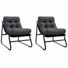 vidaXL Garden Furniture with Cushion 2 pcs Black 60 x 80 x 71cm Metal