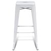 vidaXL Bar Stool Set of 2 White Steel 16.9 x 16.9 x 29.9 in Footrest