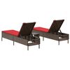 vidaXL Patio Sun Lounger Set Brown, Red