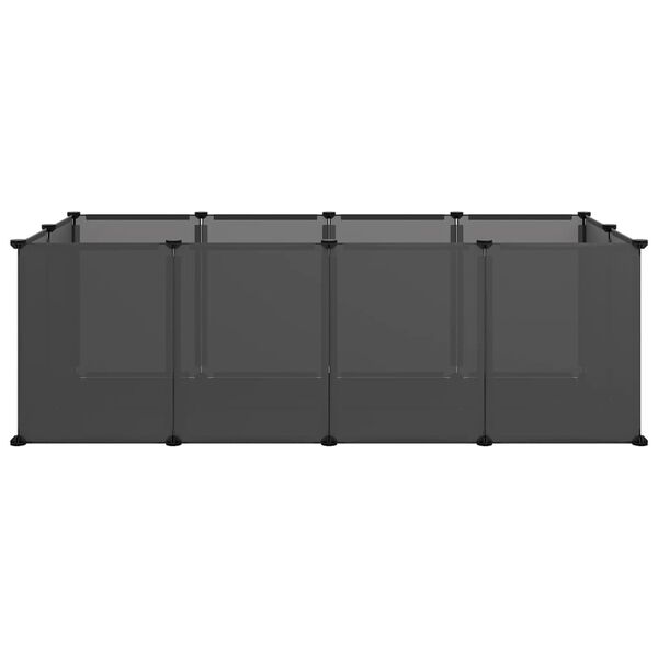 vidaXL Animal Cage Black PP plastic panels, steel frames