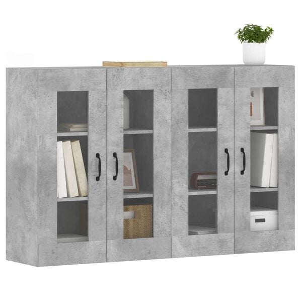 vidaXL Wall Mounted Cabinet Set of 2 Concrete gray