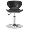 vidaXL Bar Stool Black Faux leather, chromed steel Adjustable Swivel