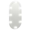 vidaXL Mirror With Led Light Silver Glass 31.5 x 15.7 in