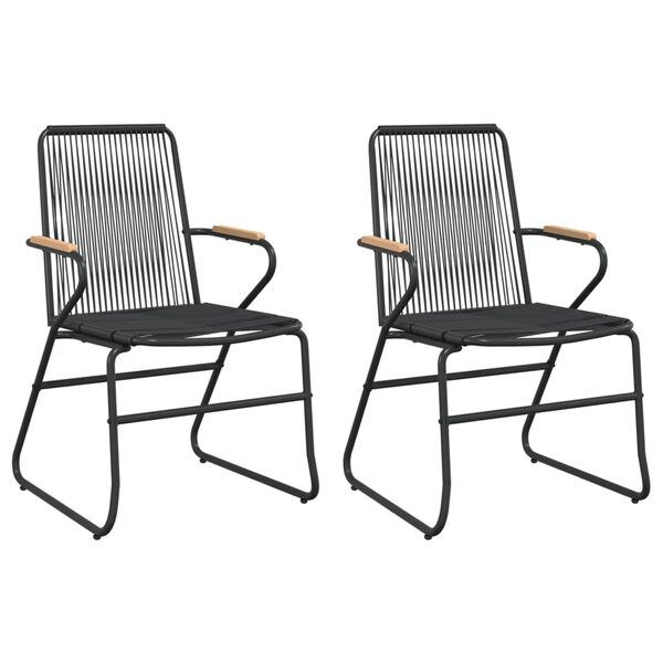 vidaXL Garden Chair Set of 2 Black