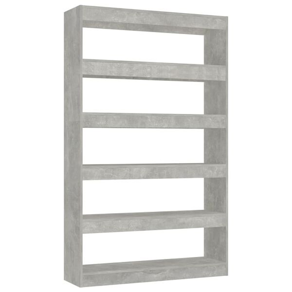 vidaXL Book Cabinet Concrete gray Engineered wood Large Book Cabinet