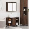 vidaXL Bathroom Furniture Set Brown Oak Engineered Wood, Metal Medium