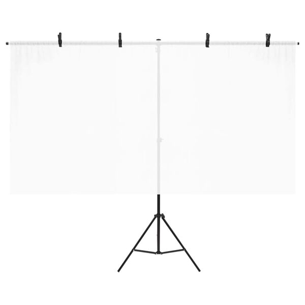 vidaXL T-Shape Background Stand Black 79.1 x 23.6 x (27.6-78.7) "