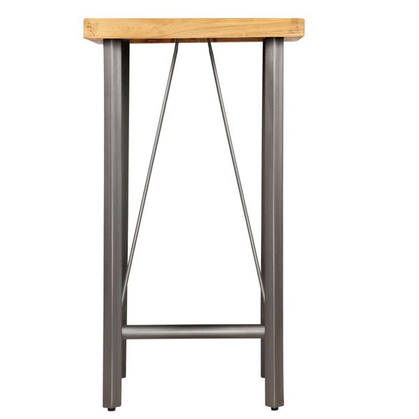 vidaXL Table Natural Wood, Grey Solid reclaimed teak, Powder-coated steel