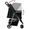 vidaXL Dog Stroller Black 300D Oxford Fabric, Steel 31.5 x 18.1 x 38.6 in