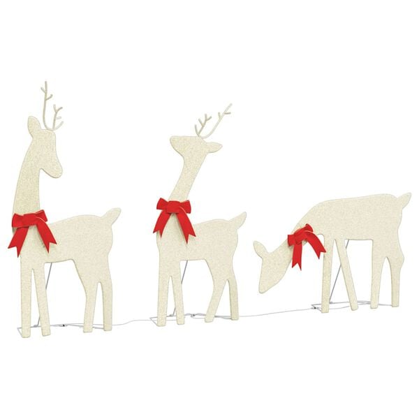 vidaXL Christmas Decoration Set of 3 Gold Fabric, Steel Medium