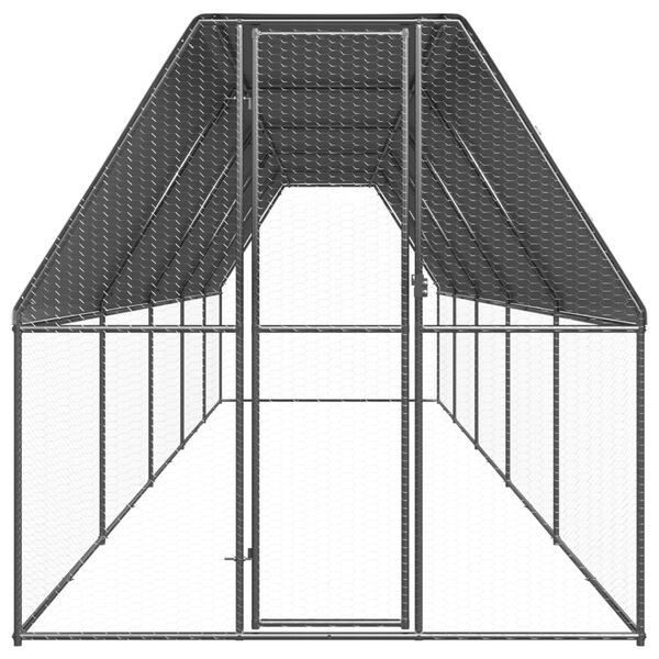 vidaXL Chicken Cage Silver & Silver Grey Galvanized Steel Extra Large