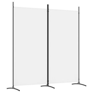 vidaXL 2-Panel Room Divider White 68.9"x70.9" Fabric