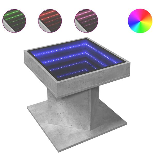 vidaXL Coffee Table Concrete grey Engineered wood, Glass Compact