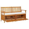 vidaXL Bench Brown Solid Acacia wood, 100% polyester Medium
