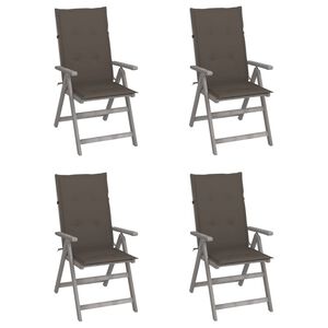 vidaXL Garden Chair Set of 4 Grey
