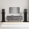 vidaXL Speaker Stands 2 pcs Black Oak 11.81 x 11.81 x 23.62 in